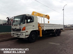 Xe Hino 3 chân FL8JTSA gác cẩu 5,2 tấn 6 đốt SCS506 - Xe tải Hino FL gác cẩu Soosan 5,2 tấn 6 đốt
