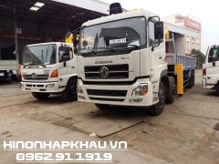 Xe tải DONGFENG Hoàng Huy gắn cẩu - Dongfeng 4 chân gắn cẩu 7 tấn Soosan SCS746L