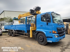 Xe Hino 16 tấn gắn cẩu - Hino 3 chân thùng ngắn gắn cẩu 8 tấn Soosan SCS746L