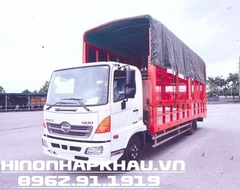 Xe tải 2 tầng chở 2 ô tô con Hino 6 tấn thùng dài 7.3m