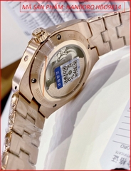 dong-ho-cap-doi-hanboro-automatic-mat-xanh-dinh-da-day-rose-gold-timesstore-vn