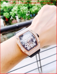 dong-ho-nam-hanboro-automatic-dinh-da-rose-gold-day-silicone-timesstore-vn