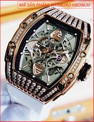 dong-ho-nam-hanboro-automatic-mat-oval-da-swarovski-rose-gold-day-silicone-trang-timesstore