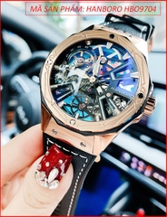 dong-ho-nam-hanboro-automatic-mat-tron-lo-co-rose-gold-day-da-timesstore-vn