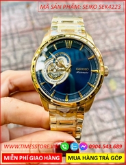 dong-ho-nam-seiko-automatic-mat-tron-xanh-duong-lo-tim-day-vang-gold-timesstore-vn