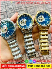 dong-ho-nam-seiko-automatic-mat-tron-xanh-duong-lo-tim-day-vang-gold-timesstore-vn