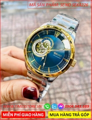 dong-ho-nam-seiko-automatic-mat-xanh-duong-lo-tim-day-demi-vang-gold-timesstore-vn