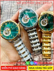 dong-ho-nam-seiko-automatic-mat-xanh-la-lo-tim-day-demi-vang-gold-timesstore-vn