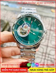 dong-ho-nam-seiko-automatic-mat-xanh-la-lo-tim-day-kim-loai-timesstore-vn