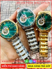 dong-ho-nam-seiko-automatic-mat-xanh-la-lo-tim-day-kim-loai-timesstore-vn