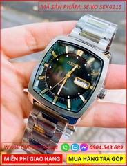 dong-ho-nam-seiko-recraft-automatic-mat-vuong-xanh-la-day-kim-loai-timesstore-vn