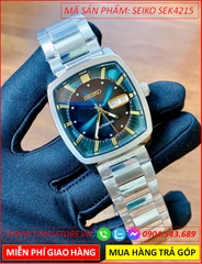 dong-ho-nam-seiko-recraft-automatic-mat-vuong-xanh-la-day-kim-loai-timesstore-vn