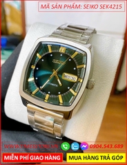 dong-ho-nam-seiko-recraft-automatic-mat-vuong-xanh-la-day-kim-loai-timesstore-vn