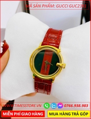 dong-ho-nu-gucci-mat-tron-xanh-do-vang-gold-day-da-do-timesstore-vn