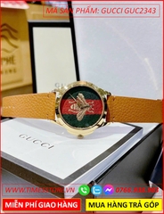 dong-ho-nu-gucci-unisex-mat-con-ong-day-da-nau-vang-timesstore-vn