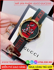 dong-ho-nu-gucci-unisex-mat-ran-vang-gold-day-vai-xanh-do-timesstore-vn