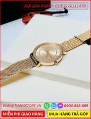 dong-ho-nu-guess-mat-tron-dinh-da-day-mesh-luoi-vang-gold-timesstore-vn