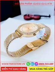 dong-ho-nu-guess-mat-tron-dinh-da-day-mesh-luoi-vang-gold-timesstore-vn