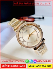 dong-ho-nu-guess-mat-tron-dinh-da-day-mesh-luoi-vang-gold-timesstore-vn