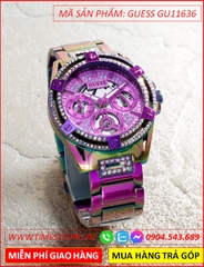 dong-ho-nu-guess-queen-multifunction-day-kim-loai-mau-tim-timesstore-vn