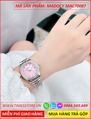 dong-ho-nu-madocy-tua-rolex-mat-hong-day-kim-loai-timesstore-vn