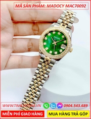 dong-ho-nu-madocy-tua-rolex-mat-xanh-la-day-demi-timesstore-vn