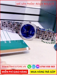 dong-ho-nu-rolex-f1-cellini-mat-vuong-xanh-day-kim-loai-timesstore-vn