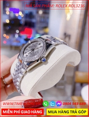 dong-ho-nu-rolex-f1-mat-tron-xam-dinh-da-day-kim-loai-timesstore-vn