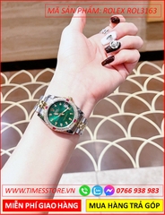 dong-ho-nu-rolex-f1-oyster-datejust-mat-xanh-la-day-demi-timesstore-vn