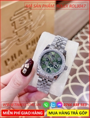 dong-ho-nu-rolex-season-sieu-cap-replica-1-1-mat-bong-hoa-xanh-la-day-kim-loai-timesstore-vn