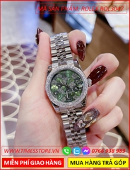 dong-ho-nu-rolex-season-sieu-cap-replica-1-1-mat-bong-hoa-xanh-la-day-kim-loai-timesstore-vn