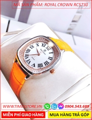 dong-ho-nu-royal-crown-mat-so-la-ma-da-rose-gold-day-da-vang-timesstore-vn