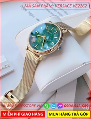 dong-ho-nu-versace-circle-mat-xanh-day-mesh-luoi-vang-gold-timesstore-vn