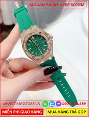 dong-ho-nu-xcer-tua-hublot-da-swarovski-rose-gold-day-cao-su-xanh-timesstore-vn