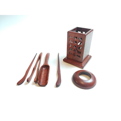 Dụng cụ pha trà - Bộ dụng cụ pha trà bằng gỗ hương