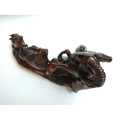 Tượng tam dương gỗ hương - tượng ba con dê gỗ hương - tam dương khai thái