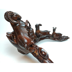 Tượng tam dương gỗ hương - tượng ba con dê gỗ hương - tam dương khai thái