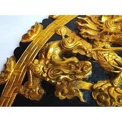 Quạt tứ linh - Quạt  gỗ treo tường - Quạt gỗ tứ linh - Quạt gỗ sà cừ.