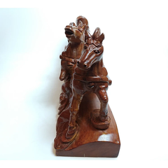 Đôi ngựa gỗ - Đôi ngựa kéo xe tiền - Đôi ngựa gỗ hương - Song mã kéo xe tiền