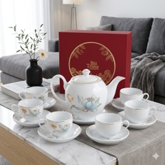 Ấm chén có in họa tiết