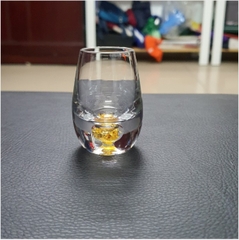 Bộ bình ly pha lê đúc vàng lá 24k