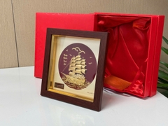 Tranh thuyền mạ vàng 20 x 20 cm
