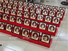 Tranh thuyền mạ vàng 20 x 20 cm