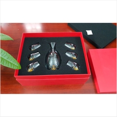 Bộ bình ly pha lê đúc vàng lá 24k