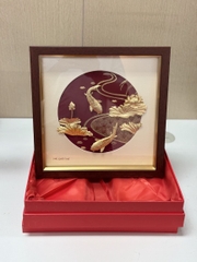Tranh cá chép hoa sen mạ vàng 30 x 30 cm