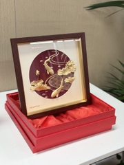 Tranh cá chép hoa sen mạ vàng 30 x 30 cm