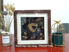 Tranh sợi bạc mạ vàng - logo Vietcombank