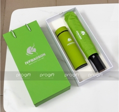 Set ô bình giữ nhiệt màu xanh