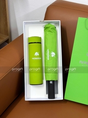 Set ô bình giữ nhiệt màu xanh