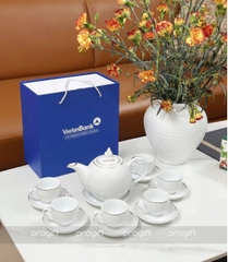 Bộ ấm chén Bát Tràng viền vàng kim